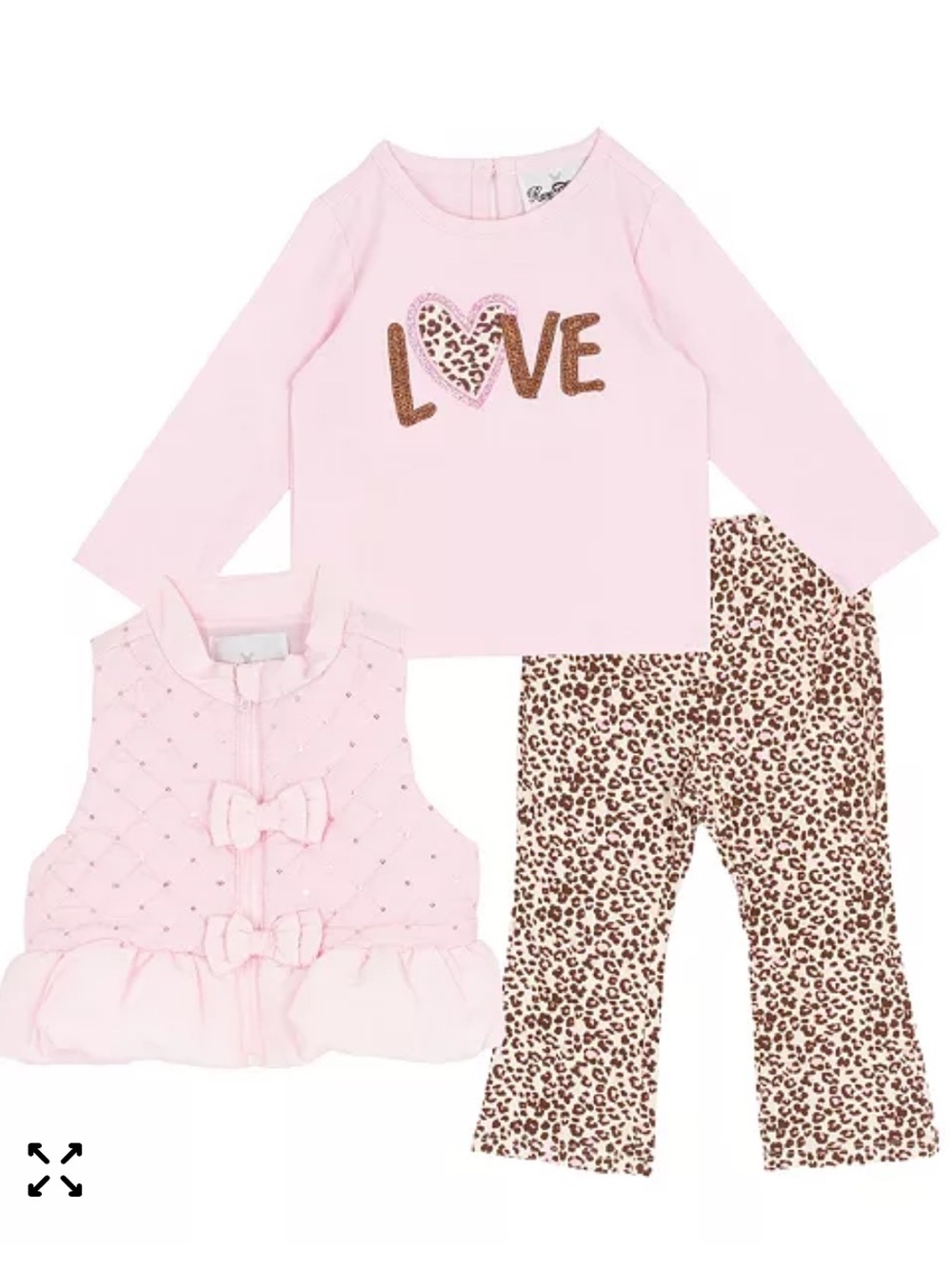 Rare Editions Baby Girls' Puffer Vest Top and Leggings 3-Piece Set 6 Months